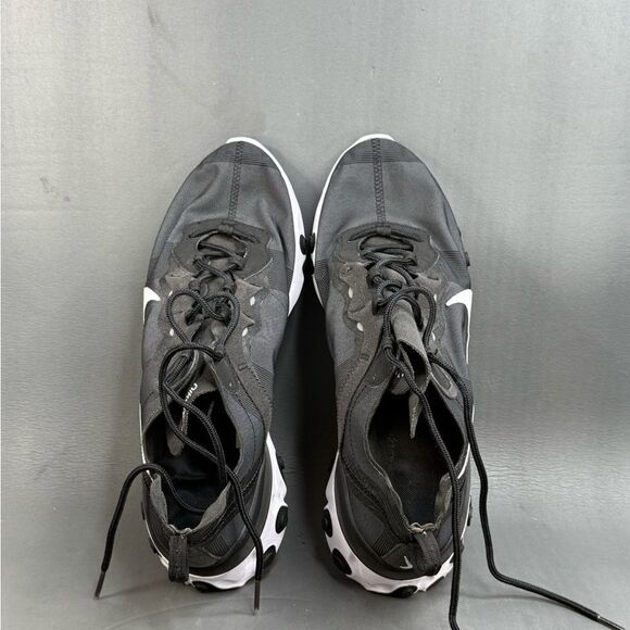 Nike React Element 55 Black White athletic sneaker shoes size 12 - Picture 6 of 8